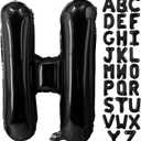 Lovoir 40 Inch Large Black Letter H Balloons Big Size Jumbo Mylar Foil Helium Balloon for Birthday Party Celebration Decorations Alphabet Black H