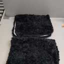 MIULEE Microfiber Bathroom Rugs and Mats Sets 2 Pieces Extra Thick Non Slip Bath Mat Absorbent Soft Shaggy Washable Quick Dry Rug for Bath Room Floor Restroom, 16"x24"+16"x48", Black