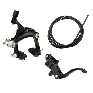 Bike Brake Set Bike Brakes Calipers Set 22.2mm Brake Handle Bike Brake Levers Kit Front/Rear Brake Kit(black rear brake kit)