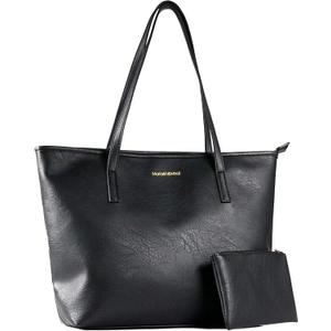 Montana West Tote Bags Vegan Leather Purses and Handbags for Women Top Handle Ladies Shoulder Bags (*1a-black)