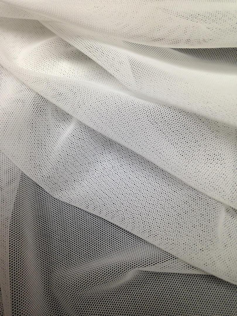 Small Micro Hole See Through Stretch Nylon Spandex Mesh Power Net Fabric (White)