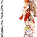 80" 2-Pack Cotton Hanging Storage Chain For Stuffed Animals Storage with 20 Metal Clips, Stuffed Animal Organizer Chain for Wall Corner Nursery Play Room, Black