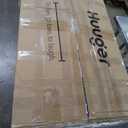 Huuger L Shaped Standing Desk with Power Outlets, 63 x 55 Inch Height Adjustable Computer Desk for Bedroom, Corner Stand up Desk for Home and Office, Work and Study, White