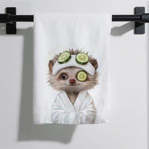 Eieanao Cute Hedgehog Gifts Hand Towel for Bathroom, Funny Hedgehog Microfiber Dish Towel, Funny Hedgehogs Bathroom Decor, Animal Washroom Decor, 16x24 Inch