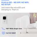 ALPHA TECH Indoor Camera with 160 Wide Angle, Plug in Offline Camera, No WiFi or App, Local SD Storage for Home Use