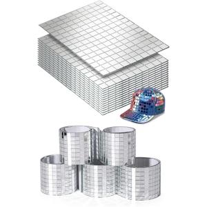 PP OPOUNT 2360 PCS 5 x 5 mm Disco Tiles and 2100 PCS 10 x 10 mm Disco Ball Tiles, Mirror Mosaic Tiles for DIY Disco Balls, Mini Glass Tiles for Art Collage, Indoor Outdoor Craft Decoration