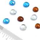 GasSaf Blended Fire Glass Beads for Outdoor Fire Pit, Fireplace, Replaces Existing Gas Logs & Lava Rocks, 3/4 Inch Glass(20 Pound)(Caribbean Blue, Amber, Crystal Clear Luster)