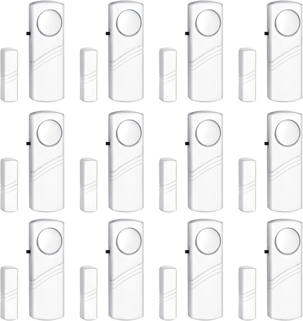 Door Window Alarm, 95DB Door Alarms for Kids Safety, Wireless Sensor Door Window Burglar Alarm-Window Pool Alarms for Home (12 Pack)