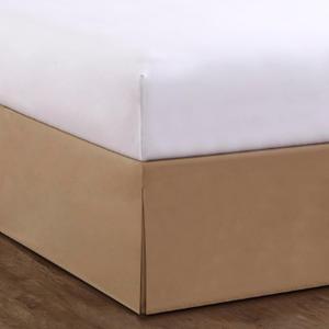Bed Makers Never Lift Your Mattress Wrap Around Bed Skirt, Classic Style, Low Maintenance Wrinkle Resistant Fabric, Traditional 14 Inch Drop Length, Queen, Mocha