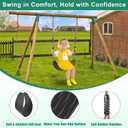 SELEWARE Heavy Duty Swing Seat Replacement for Kids, 2-Pack Outdoor Swing Set Accessories with Adjustable Ropes & Snap Hooks, Plastic Playground Swing for Backyard, Tree, Indoor Play (Black & Pink)