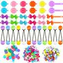 100 Pcs Hair Barrettes with Flower, Bow & Cartoon Designs - Self-Hinge Plastic Pins for Baby Girls, Toddlers (Cool)