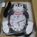 Soobest 18 Inch 3D Large Cat Wall Clock Battery Operated Silent Non Ticking with Moving Eyes and Pendulum Tail, Retro Kids Analog Wall Clock for Gift Decor Black