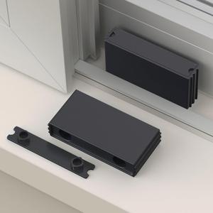 Window Limit Block with Cover, Sliding Window Locks for Vertical & Horizontal Windows, Security Window Stopper for Home Bedroom Office, Double Screw Mounting (12 Pack, Black)
