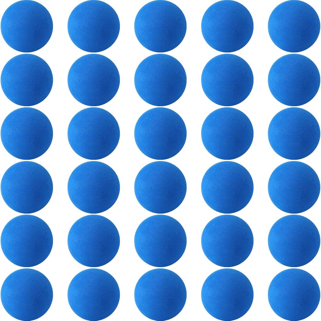 30 Pcs Blue Mini Soft Foam Balls Assorted Play Balls Lightweight Mini Play Balls Sponge Balls for Crafts Birthday Party Favors Bag Gifts Fillers Carnival Prizes Gift for Classroom (Blue)