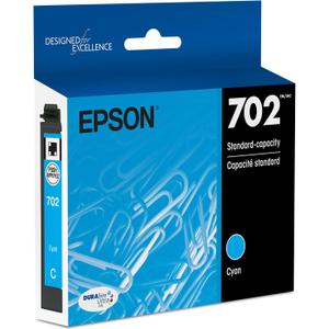 EPSON 702 DURABrite Ultra Ink Standard Capacity Cyan Cartridge (T702220-S) Works with WorkForce Pro WF-3720, 3730, 3733