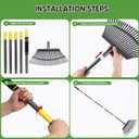 Garden Leaf Rakes, 6FT Rake for Lawns Heavy Duty 25 Metal Tines 18.5 inch Wide, Adjustable Steel Handle, Rakes for Leaves, Gathering Shrub, Grass, Yard