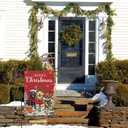 Merry Christmas Dogs Garden Flag 12x18 Inch Double Sided Welcome Xmas Winter Seasonal Small Burlap Garden Flags for Porch, Patio, Lawn, Farmhouse, Holiday Decoration