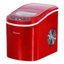 Magic Chef Countertop Ice Maker - Mini Portable Ice Machine - Home Bar Ice Cube Freezer, Makes up to 27 Pounds Per Day, Red (Stainless Steel)