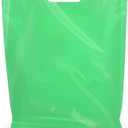 Retail Plastic Merchandise Bags, Die Cut Handles, Strong, Tear Resistent, different Sizes and Colors. Perfect for Retail Stores, Parties or Any Events. Packs 100/200/500 (100, Green, 15x18)