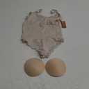 Lover-Beauty Lace Shapewear Bodysuits for Women Tummy Control Breathable Thong Seamless with Removable Cups (Medium-Large, Beige)