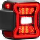 LED Tail Lights Compatible with 2018 2019 2020 2021 2022 2023 2024 2025 Jeep Wrangler Taillights Rear Brake Lamp Rear Reverse Stop Brake Lamp Replacement for OEM#68434890AB (Left Driver Side)