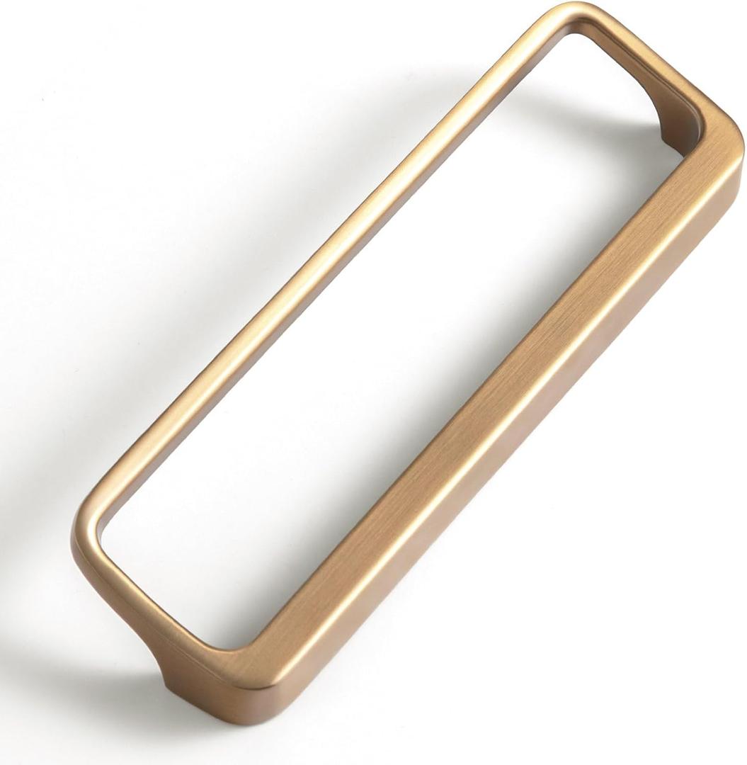 Goo-Ki Champagne Bronze Cabinet Pulls with Hole Center 5''(128MM),Modern Zinc Finger Pulls for Drawer,Wardrobe,Cupboard,6 Pack