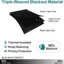 ChrisDowa Grommet Blackout Curtains for Bedroom - Thermal Insulated Room Darkening Curtains for Living Room (1 Panel Set, Black,52W x 63L)
