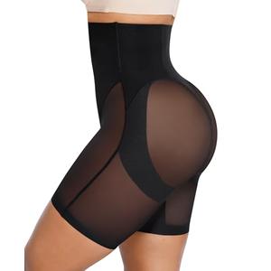 SHAPELLX Shapewear Tummy Control Waist Cincher Girdle Butt Lifting Shapewear Plus Size Seamless Body Shaper Shorts Black L