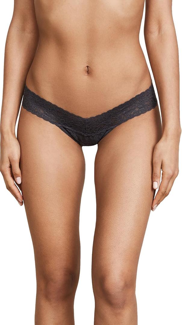 hanky panky, Signature Lace Low Rise Thong, One Size (2-12) (Granite)
