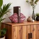Leopard Print Lips Decorated Bookends，Set of 2 Heavy Decorative Book Stoppers，Unique Resin Decoration，Creative Desktop Decor for Study Room Hotel Office Shelves