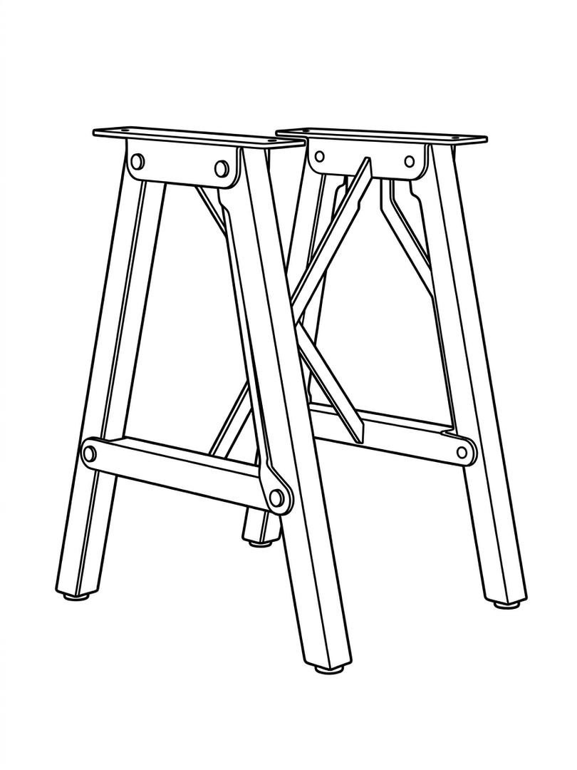 Heavy-Duty Metal Table Legs, Folding Industrial Steel Furniture Base for DIY Desks, Workbench & Dining Tables (Black)