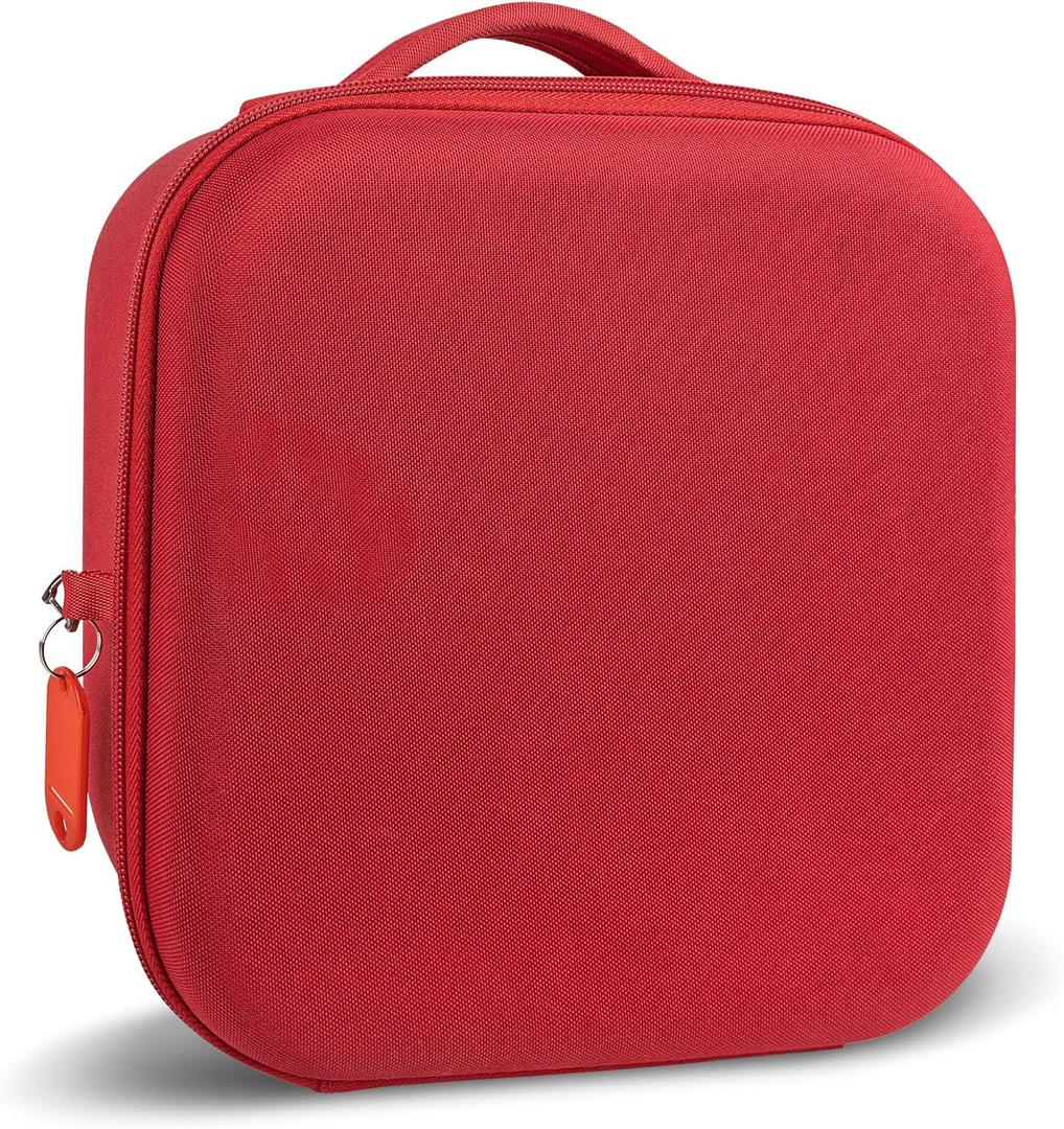 Tourmate Hard Shell Lunch Box for Kids, Insulated Lunch Tote Bag for School, Portable Lunchbox with Hard Liner Inside for Easy Clean Up, Personalized Name Tag Included (Red)