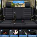 Seat Covers Custom Fit for GMC Yukon 8 Seats: 2007-2025 Waterproof Faux Leather Automotive Seat Covers Airbag Compatible Car Seat Protectors with 3 Storage Bags (Black)