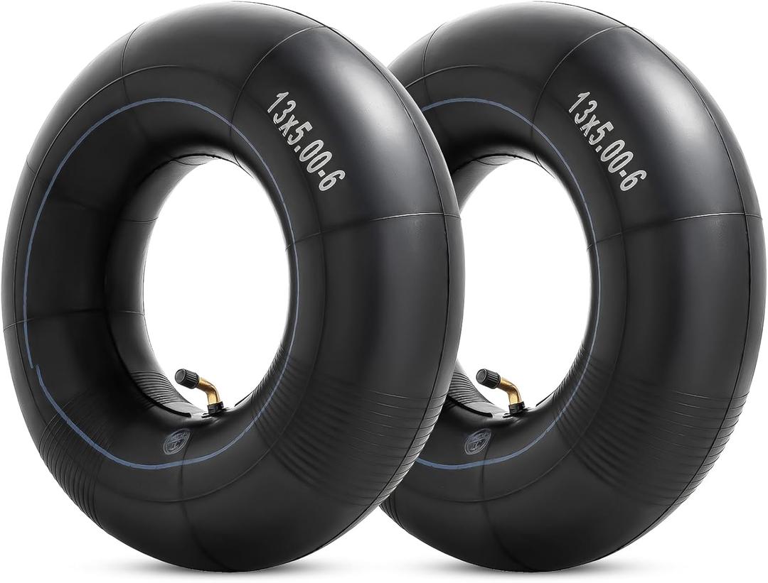Heavy Duty 13x5.00-6" Inner Tubes, Exact Replacement 5.00-6/4.00-6 Tire Tube with TR87 Bent Valve Stem for Razor Dirt Quad, Lawn Mowers, Snow Blowers, ATVs, Go Kart, and More (Pack of 2)