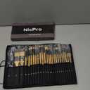 Nicpro 26pcs Paint Brush Set, Professional Paintbrushes with Palette Knife and Cloth Roll, Artist Paint Brushes for Acrylic Painting, Oil, Watercolor & Gouache, Adults Art Painting Tools Supplies (Burlywood)