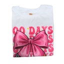 90 days pink and white shirt With Pink Bow