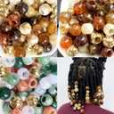 280Pcs Hair Beads for Braids Large Hole African Hair Bead for Women for Large Braids 14mm Brown Jumbo Pony Beads for Braiding Jewelry Making Macrame Crafts Assorted Colors Beading Supplies