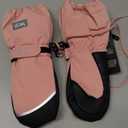 MCTi Kids Mittens Waterproof Winter Ski Warm Sherpa Lined Long Cuff with String (XX-Small, Cloud Pink)