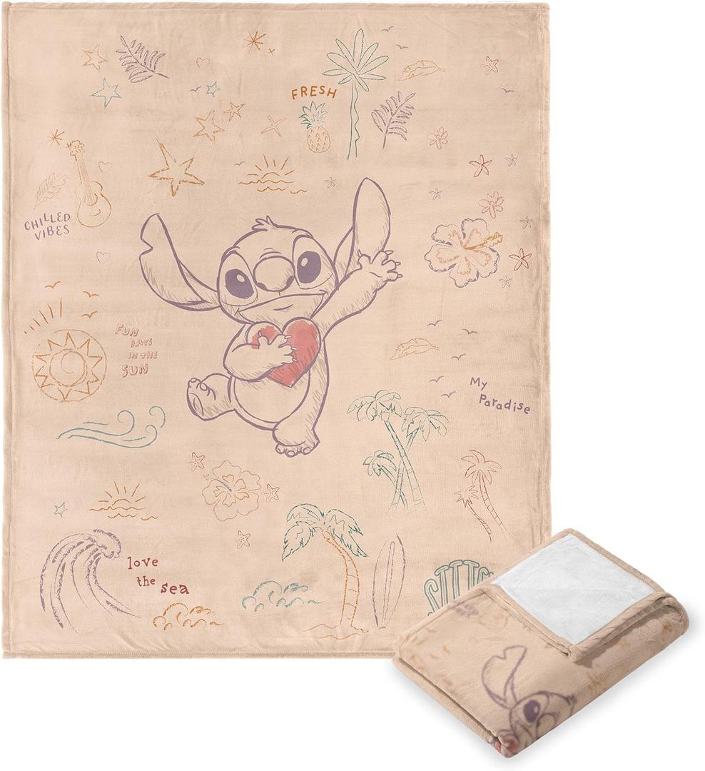 Northwest Lilo and Stitch Silk Touch Throw Blanket, 40" x 50", Love The Sea