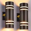 Housen Solutions Dusk to Dawn Outdoor Wall Lights 2 Pack, Waterproof Exterior Lighting Fixtures, Up Down Porch Light Outside for House Garage, Bronze