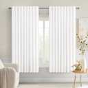 MIULEE Pure White Back Tab Light Blocking Curtains 63 Inch Length 2 Panels Set for Living Room Bedroom Privacy, Rod Pocket/Pinch Pleat Thermal Insulated Room Darkening Pleated Blackout Drapes