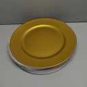 Supernal 13" Gold Charger Plates Set of 12 - Round Plastic Chargers for Dinner Plates - Elegant Table Decor for Wedding Receptions, Summer Graduation Parties & Formal Events, Bulk Platos Decorativos