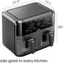 CHEFMAN 6 Quart Dual Basket Air Fryer Oven with Easy View Windows, Sync Finish, Hi-Fry, Auto Shutoff, 2 Independent 3Qt Nonstick Dishwasher Safe Frying Baskets, Digital Double Air Fryer - Black