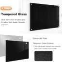 Black Dry Erase Board, 24" x 18" Magnetic Large Black Glass Board Frameless Wall Mounted Glass Whiteboard for Office, School & Home with 1 Acrylic Marker Tray & 3 Strong Magnets