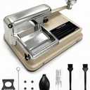 EssentiaPro Dual-Track Cigarette Rolling Machine for King Size & 100mm (Regular/ 8mm) Tubes, All-Stainless Steel Build with 7-Piece Cleaning Kit (Sandy Gold)