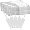 Lewtemi 1000 Pieces Self Lock Arrow ID Key Tags 4 1/2'' x 3/4" Car Parts Tags Key Ring Repair Labels for Office Automotive Valet Small Business Shop Supplies(White)