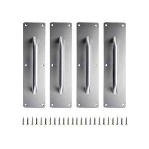 Sumnacon 2PCS Stainess Steel Door Push Plates,Sturdy Door Handle Plates with Screws, Solid Door Pulls for Home Office Public Commercial Places,Silver
