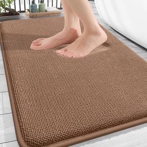 OLANLY Thick Memory Foam Bath Mat Rug 30x20, Extra Soft Absorbent Bathroom Rug, Quick Dry Bath Mats, Non-Slip, Machine Washable Carpet for Bathroom, Tub and Shower, Home Decor Accessories, Mocha