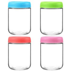 KITCHOP 3 Pack Glass Mason Jars with Lids, 16oz Airtight Overnight Oats Containers, Glass Storage Jars for Breakfast, Lunch, and Leftovers  BPA-Free, Leakproof, Ideal for Meal Prep and Pickling