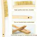 SALI Heavy Duty Copper Plated Steel Brushes - for Rust Removal, Automotive Cleaning, Welding Slag, Grill & Household Use, 11" Curved Beechwood Handle, 14X4 Rows Bristles (Pack of 2)